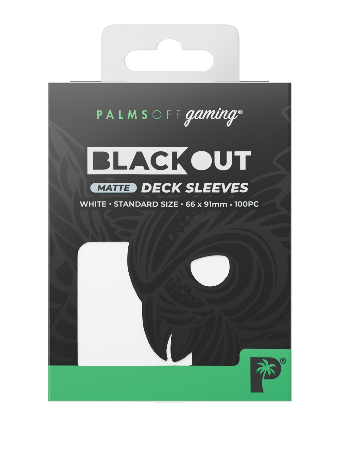Palms Off Gaming Blackout Deck Sleeves - Standard - 100pc - White - Matte