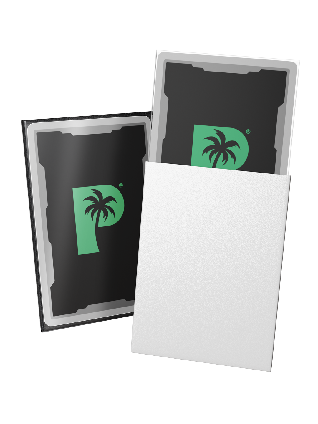Palms Off Gaming Blackout Deck Sleeves - Standard - 100pc - White - Matte