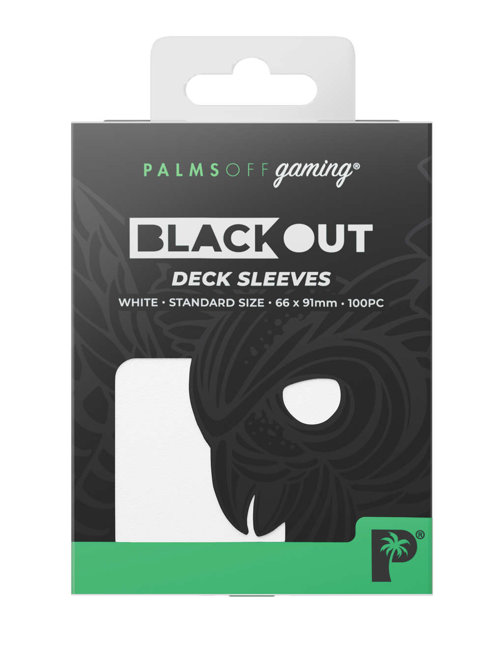 Palms Off Gaming Blackout Deck Sleeves - Standard - 100pc - White