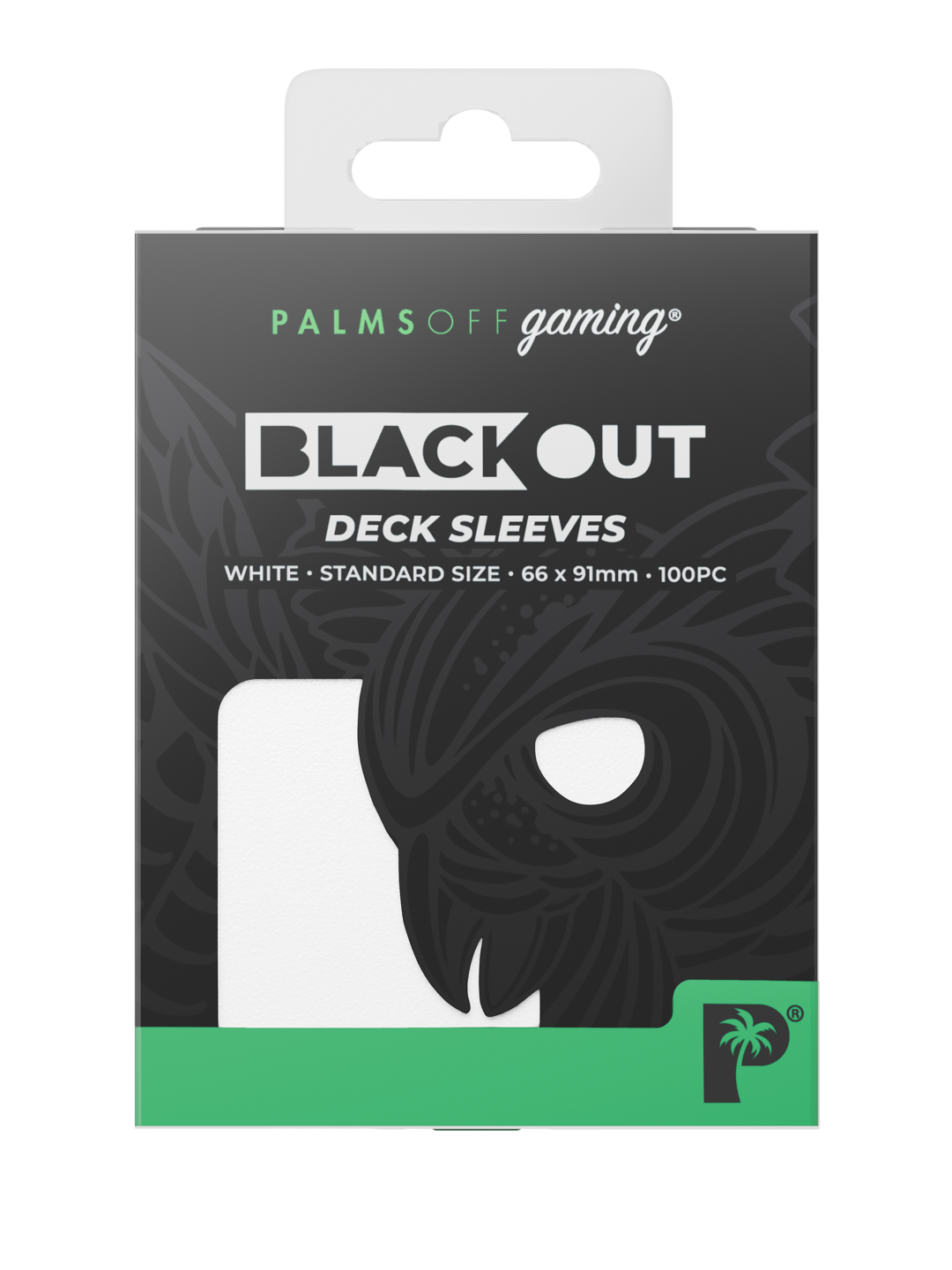 Palms Off Gaming Blackout Deck Sleeves - Standard - 100pc - White