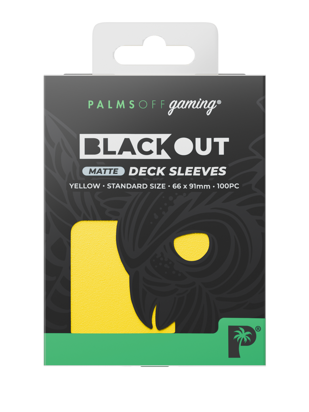 Palms Off Gaming Blackout Deck Sleeves - Standard - 100pc - Yellow - Matte