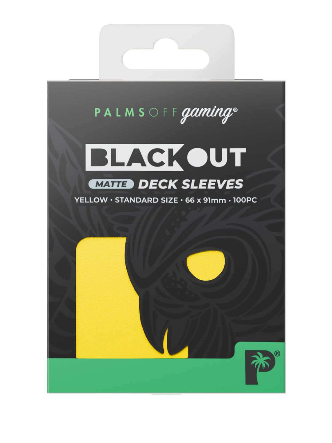 Palms Off Gaming Blackout Deck Sleeves - Standard - 100pc - Yellow - Matte
