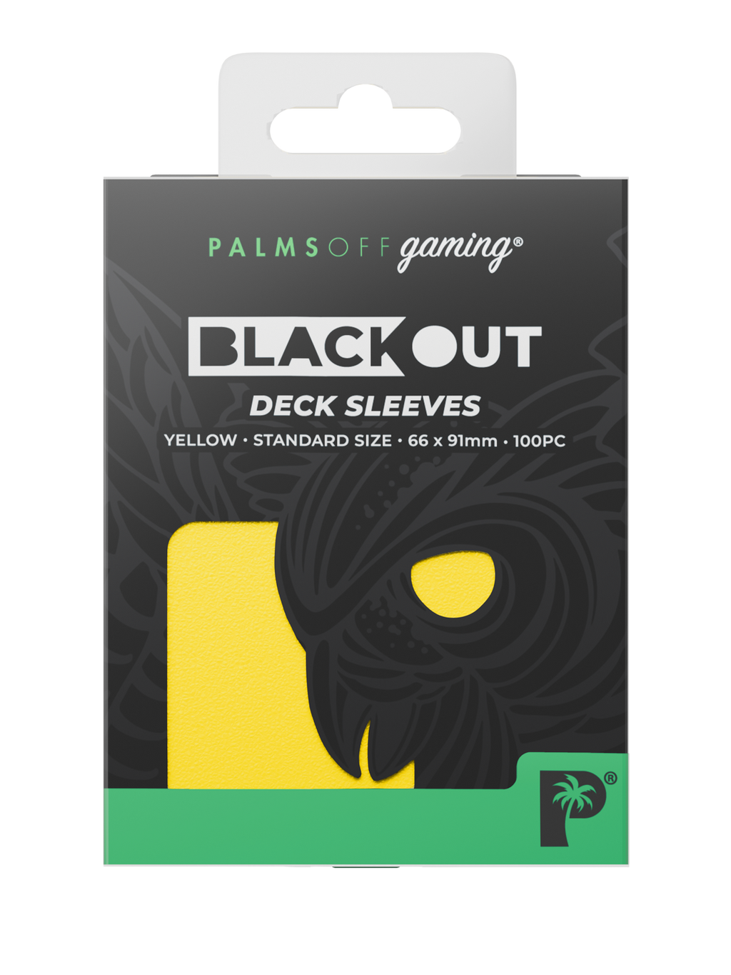 Palms Off Gaming Blackout Deck Sleeves - Standard - 100pc - Yellow
