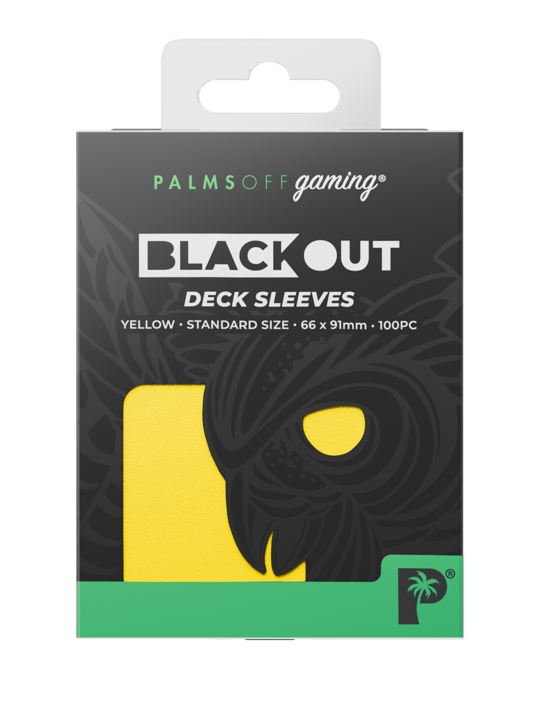 Palms Off Gaming Blackout Deck Sleeves - Standard - 100pc - Yellow