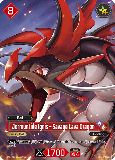Jormuntide Ignis – Savage Lava Dragon - Dawn of Palpagos - BP01-001-OSR - Lucky - NM