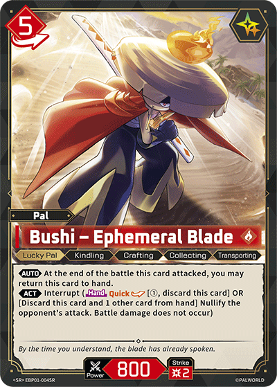 Bushi – Ephemeral Blade - Dawn of Palpagos - BP01-004-SR - Lucky - NM