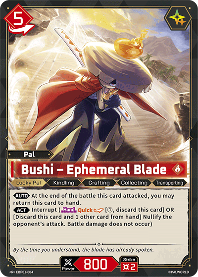 Bushi – Ephemeral Blade - Dawn of Palpagos - BP01-004 - Lucky - NM
