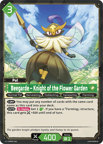 Beegarde – Knight of the Flower Garden - Dawn of Palpagos - BP01-061 - NM
