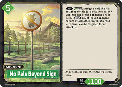 No Pals Beyond Sign - Dawn of Palpagos - BP01-067 - - NM