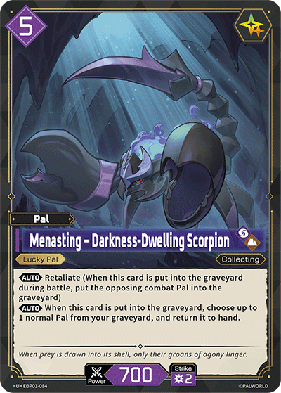 Menasting – Darkness-Dwelling Scorpion - Dawn of Palpagos - BP01-084 - Lucky Lucky - NM