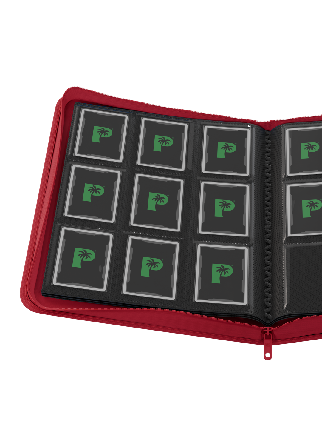 Palms Off Gaming STEALTH 9 Pocket Zip Trading Card Binder - RED