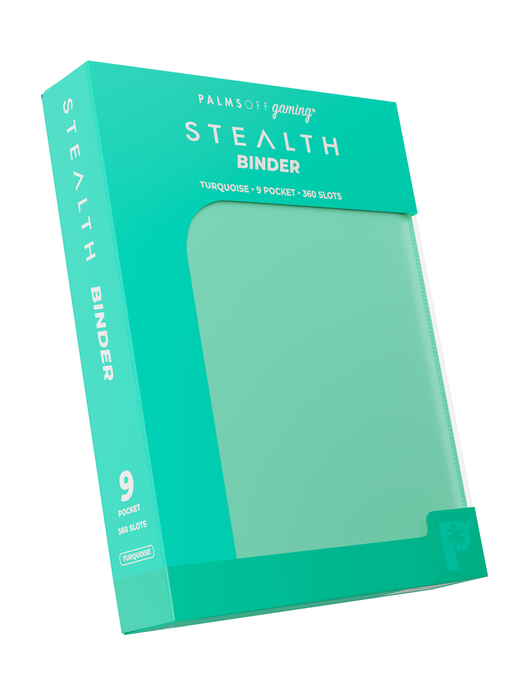 Palms Off Gaming STEALTH 9 Pocket Zip Trading Card Binder - TURQUOISE