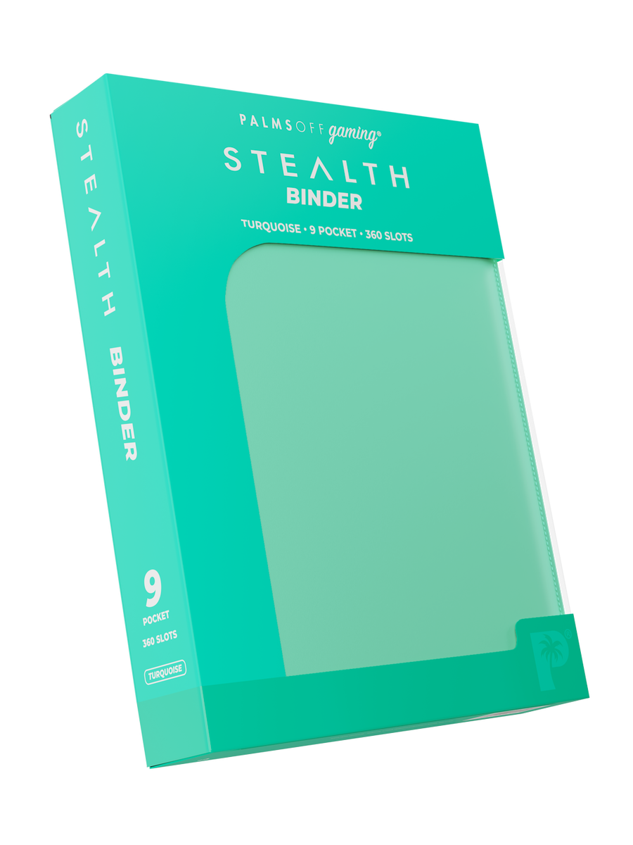 Palms Off Gaming STEALTH 9 Pocket Zip Trading Card Binder - TURQUOISE