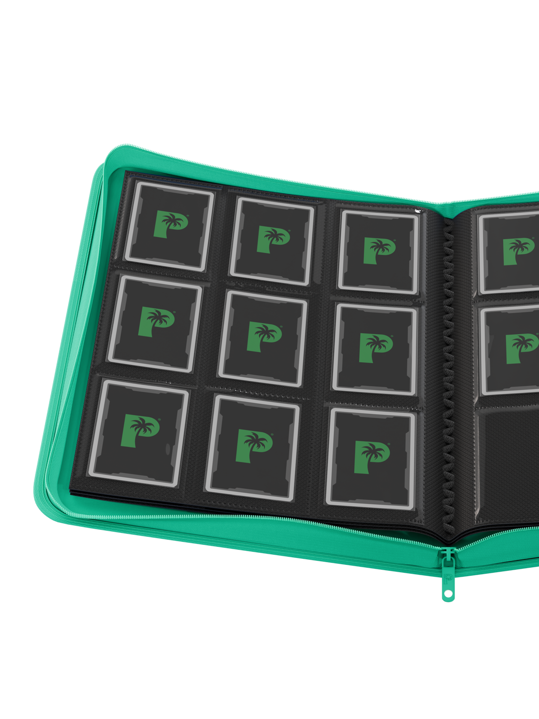Palms Off Gaming STEALTH 9 Pocket Zip Trading Card Binder - TURQUOISE