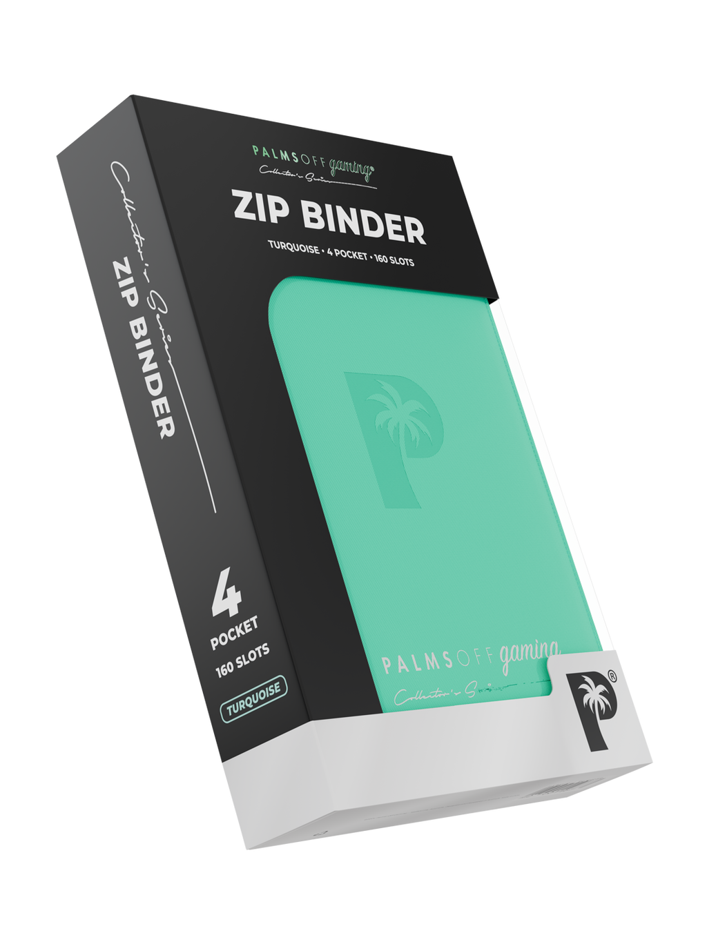 Palms Off Gaming Collector's Series 4 Pocket Zip Trading Card Binder - TURQUOISE