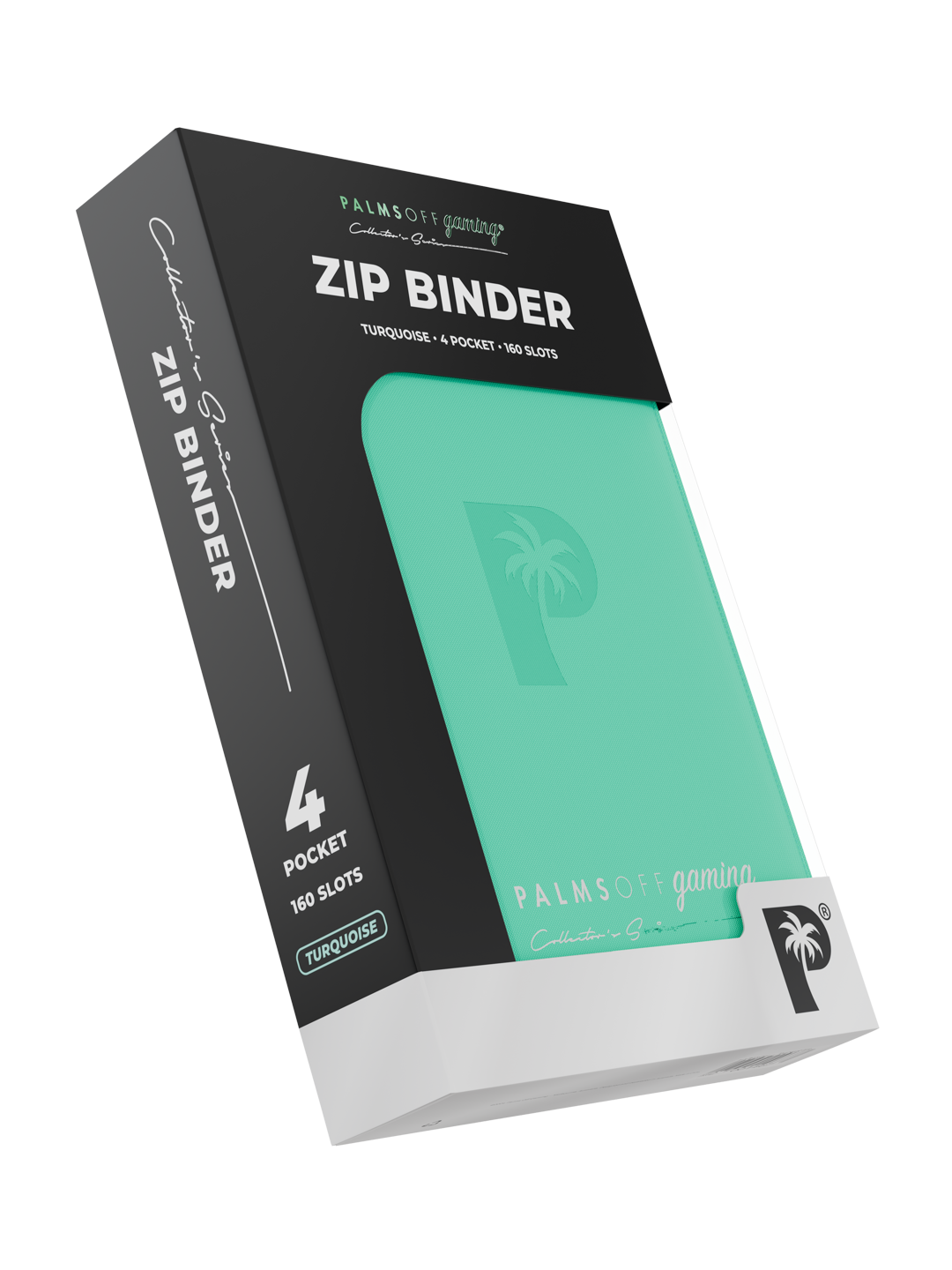 Palms Off Gaming Collector's Series 4 Pocket Zip Trading Card Binder - TURQUOISE