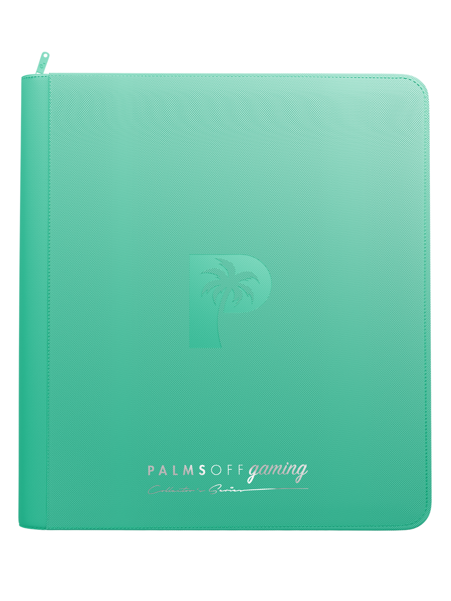 Palms Off Gaming Collector's Series 12 Pocket Zip Trading Card Binder - TURQUOISE