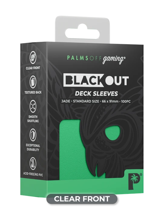 Palms Off Gaming Blackout Deck Sleeves - Standard - 100pc - Jade