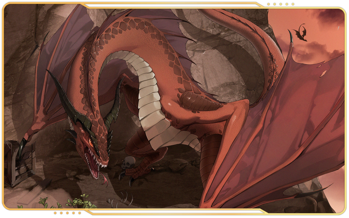 Echoes of Astra dragon in a volcanic cavern